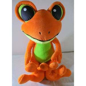 Six Flags Grand Prairie Texas Gecko orange green Plush Stuffed Animal Toy rare